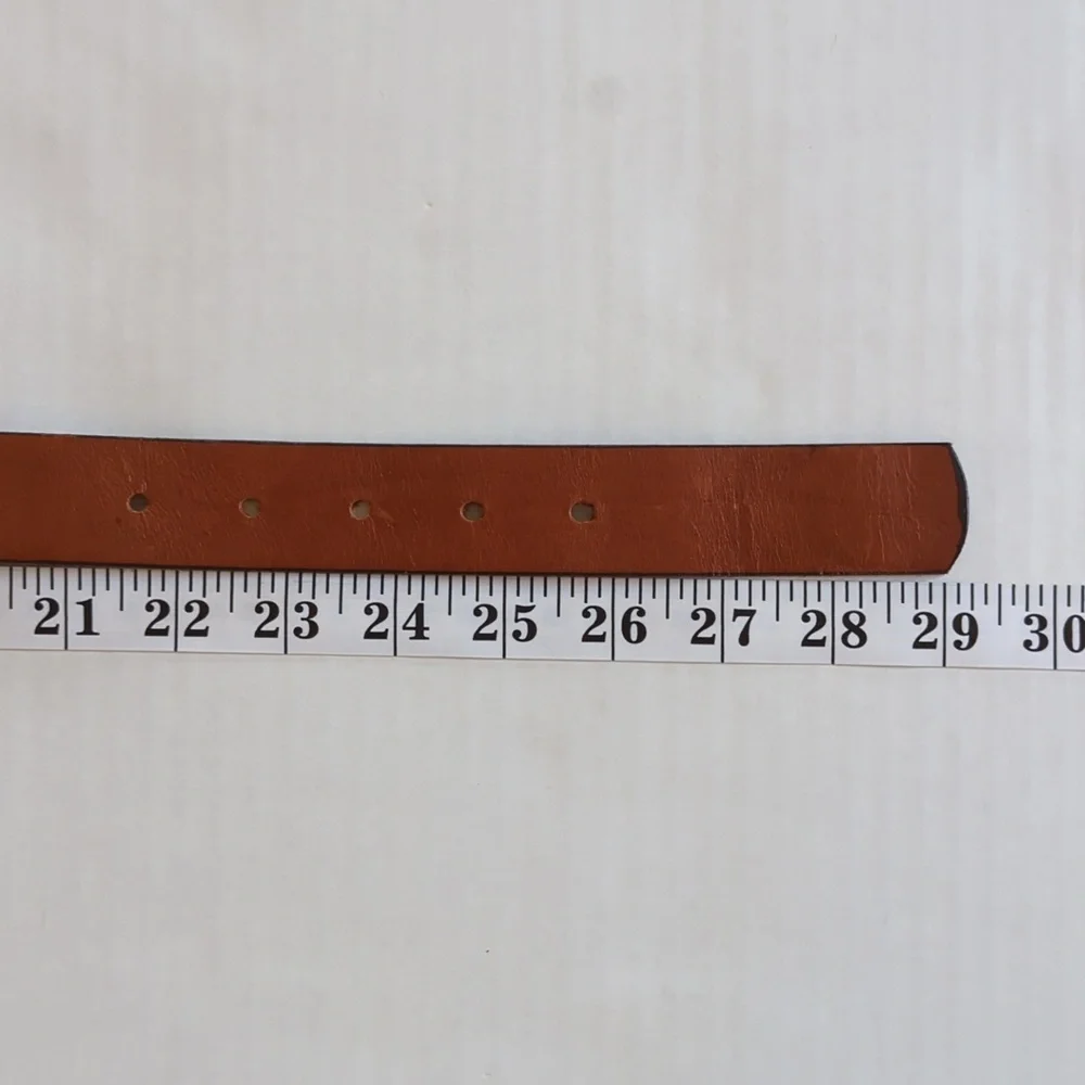 Vintage Chaucer Harness Leather Belt w/Western Buckle 26 Brown FLAW